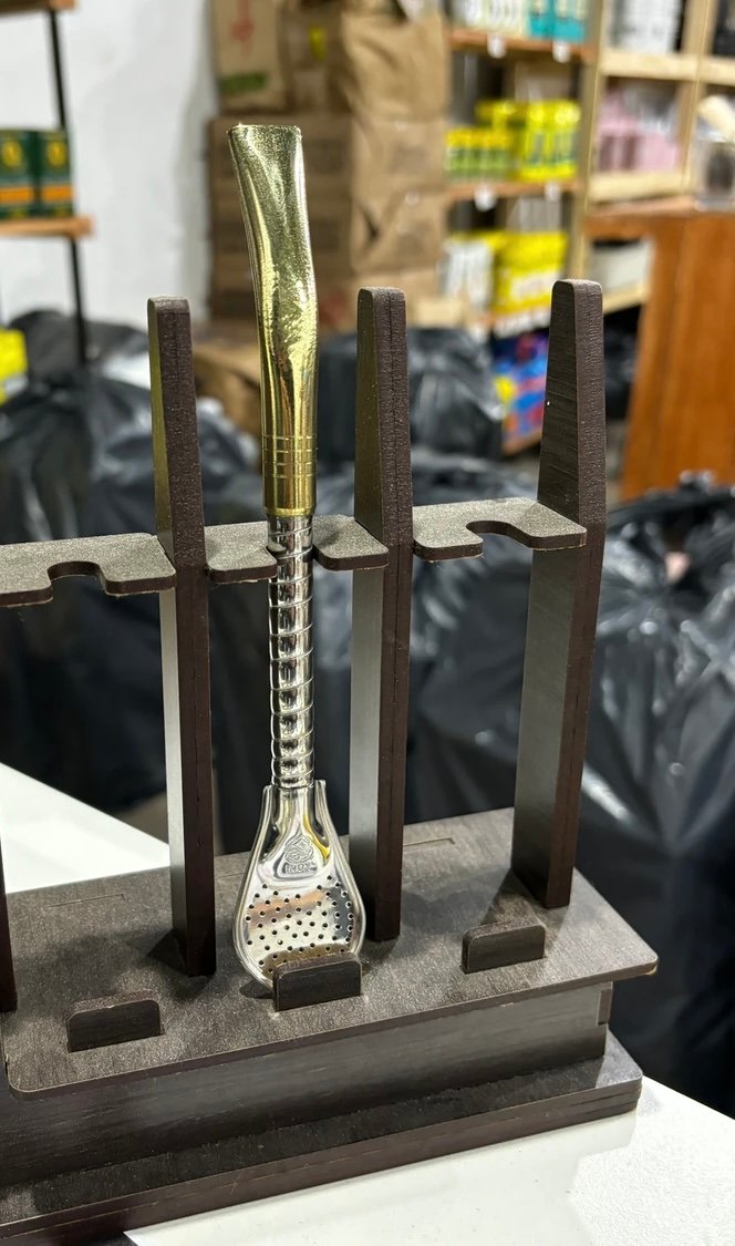 BOMBILLA CINCELADO ACERO Y BRONCE