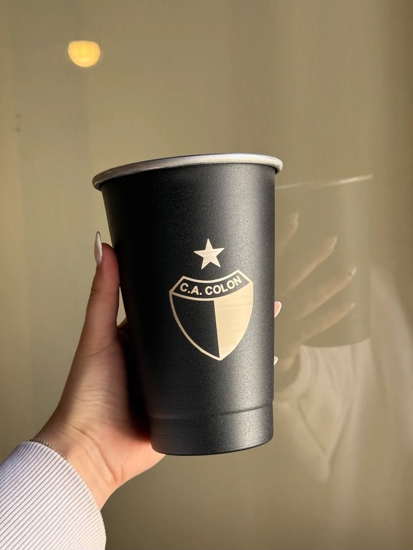 VASO FERNETERO NEGRO 1L GRABADO COLÓN DE SANTA FE