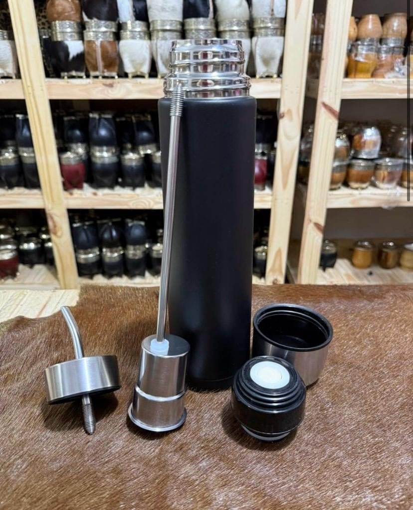 TERMO AUTOCEBANTE ACERO INOXIDABLE 750ML COLOR NEGRO