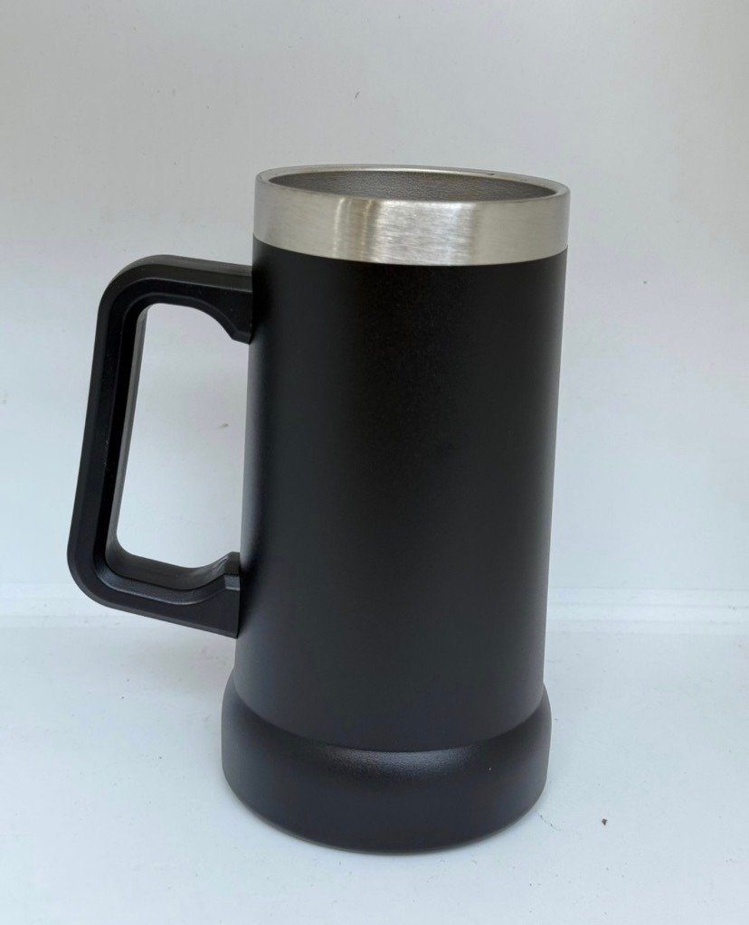 VASO CHOP CERVECERO CON MANIJA COLOR NEGRO