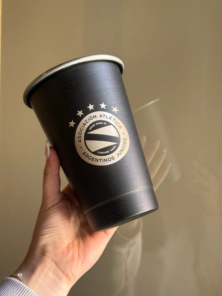VASO FERNETERO NEGRO 1L GRABADO ARGENTINOS JUNIORS