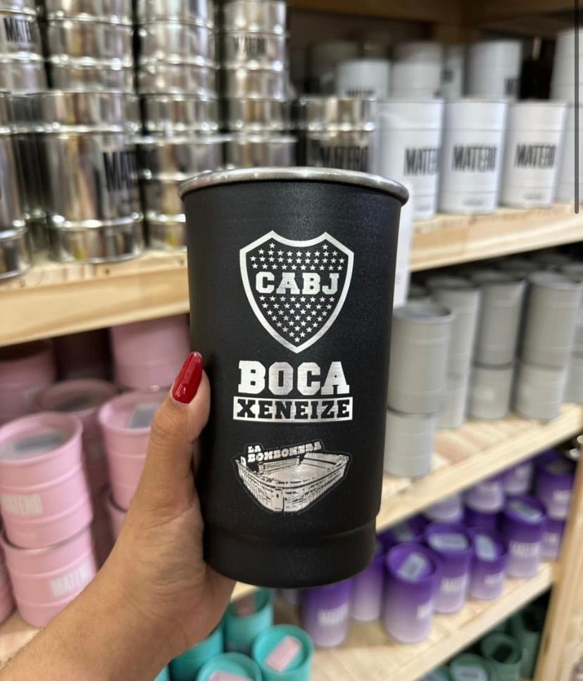 VASO FERNETERO NEGRO 1L GRABADO BOCA JUNIORS