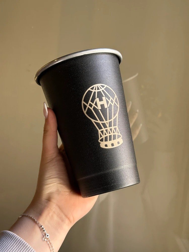 VASO FERNETERO NEGRO 1L GRABADO HURACÁN