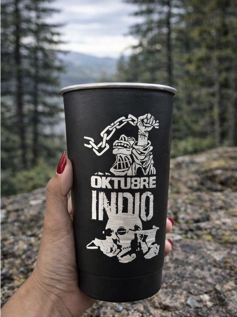 VASO FERNETERO NEGRO 1L GRABADO INDIO SOLARI