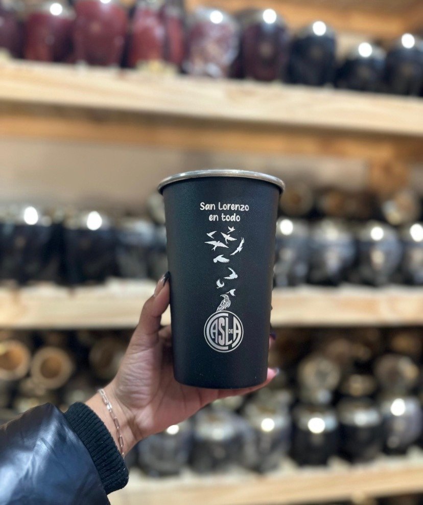 VASO FERNETERO NEGRO 1L GRABADO SAN LORENZO