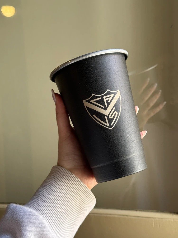 VASO FERNETERO NEGRO 1L GRABADO VÉLEZ SARSFIELD